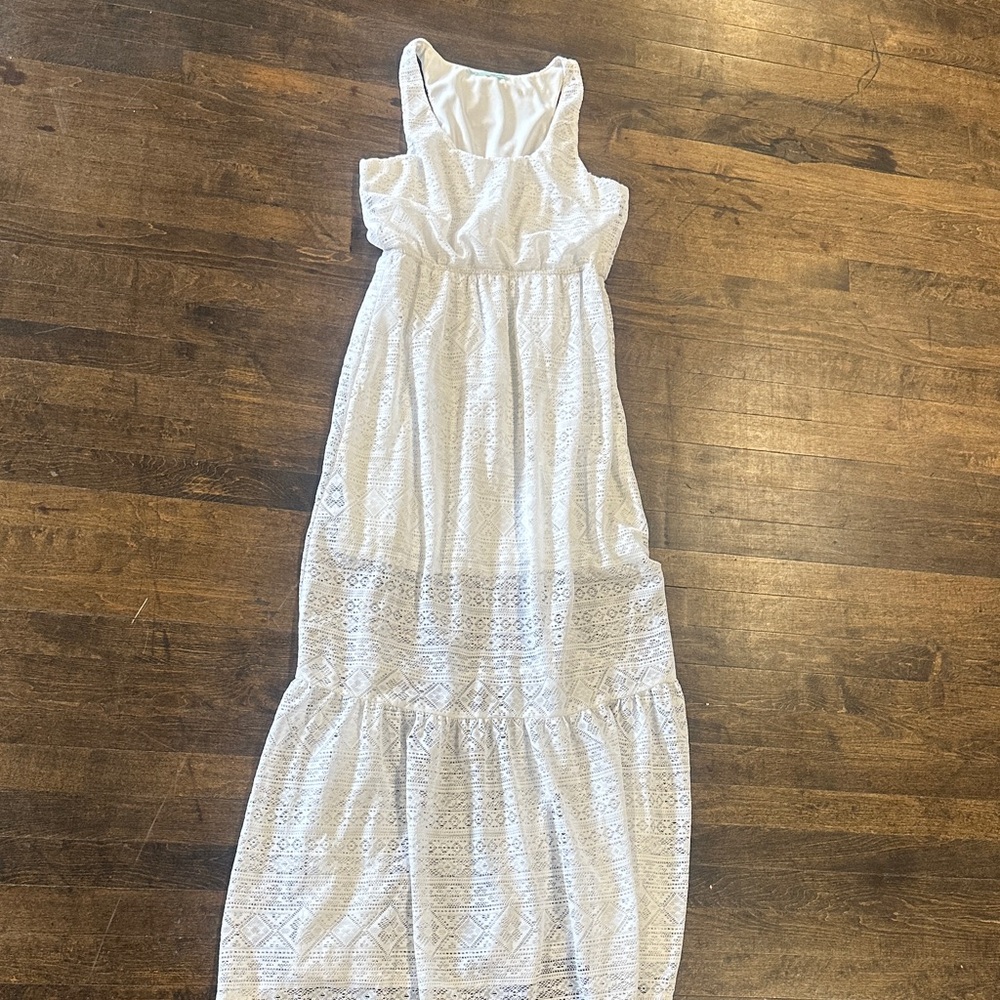 Maurices White Lace Maxi Dress Size Large